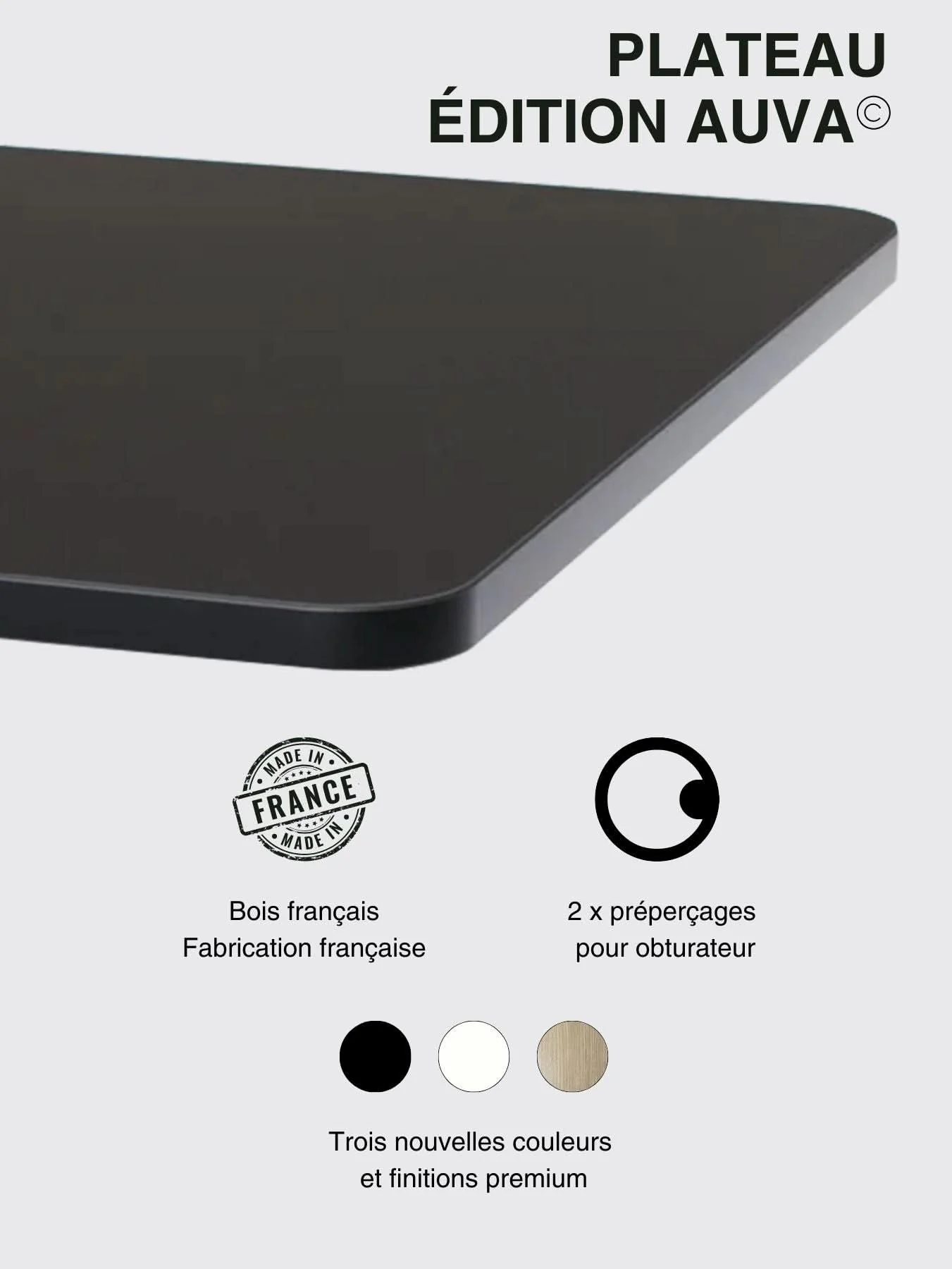 Duo Go - Plateau Auva | Bench Assis Debout Électrique 2 Postes, 70 cm, Angles arrondis, Ports USB A & C - Image 3