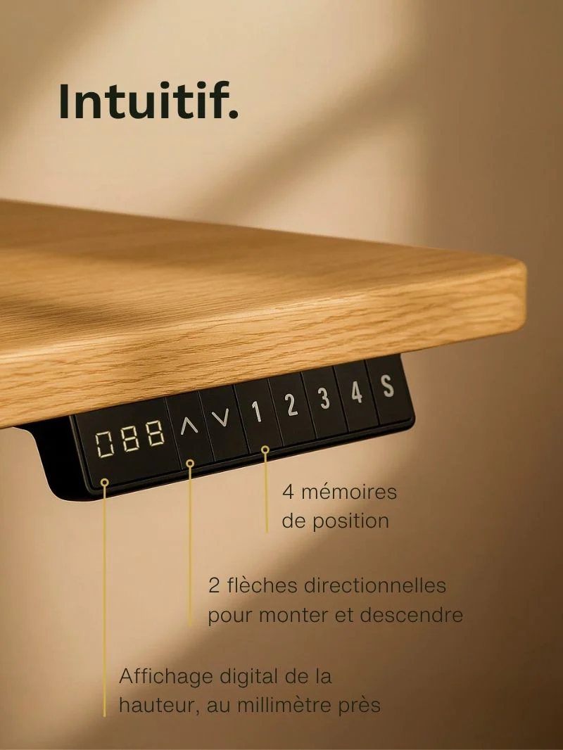 Advanced - Plateau Auva | Bureau Assis Debout Électrique, 70 cm, Angles arrondis - Image 3