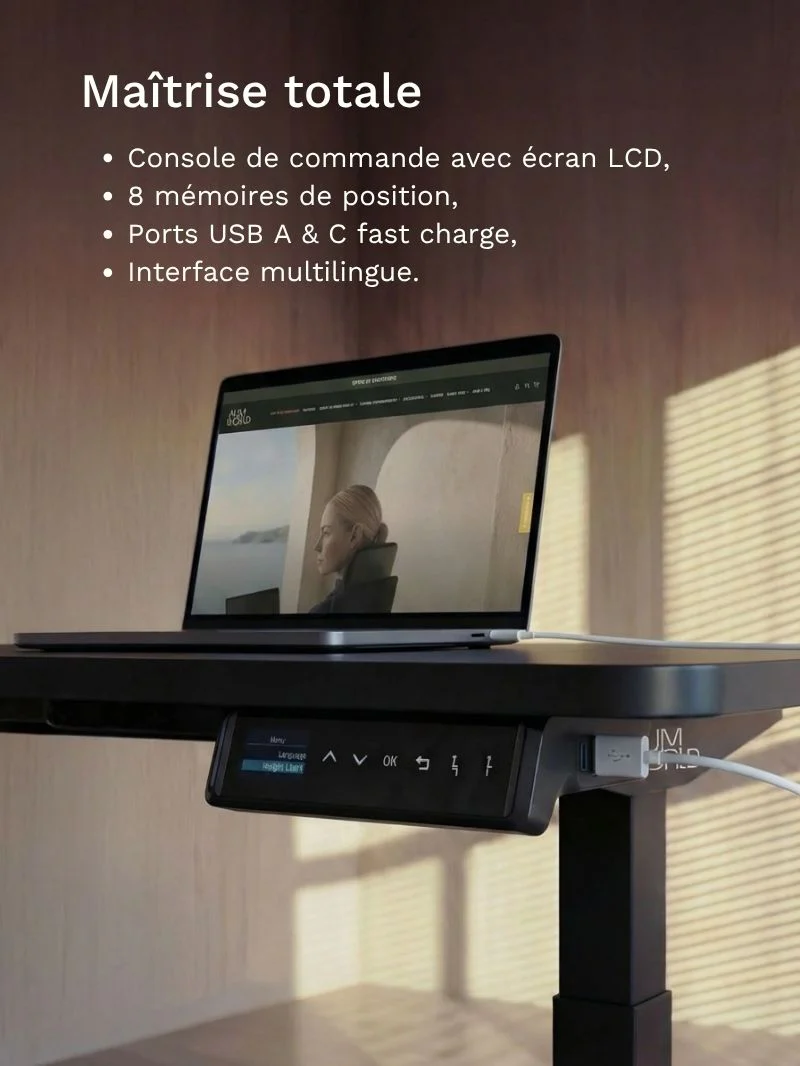 Advanced Pro - Plateau Auva | Bureau Assis Debout Électrique, 70 cm, Angles arrondis, Hautes Performances - Image 6