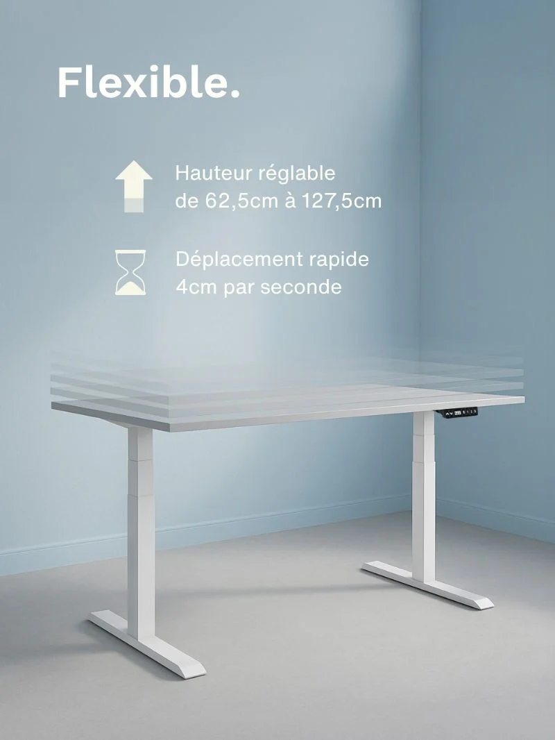 Advanced Go - Plateau Small | Bureau Assis Debout Électrique 110x60 ou 120x60,  Ports USB A & C - Image 3