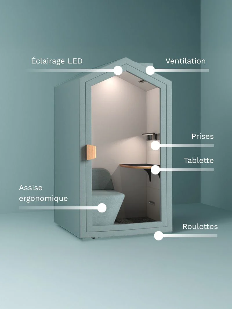 Cabine Acoustique Individuelle Premium | QuietPod Serenity - Image 5
