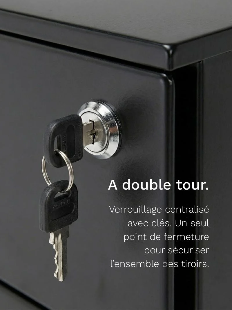 Caisson de Bureau 3 Tiroirs Métallique - Image 3
