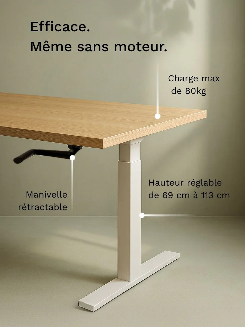 Handy Go - Plateau Essential | Bureau Assis Debout Manuel - Image 3
