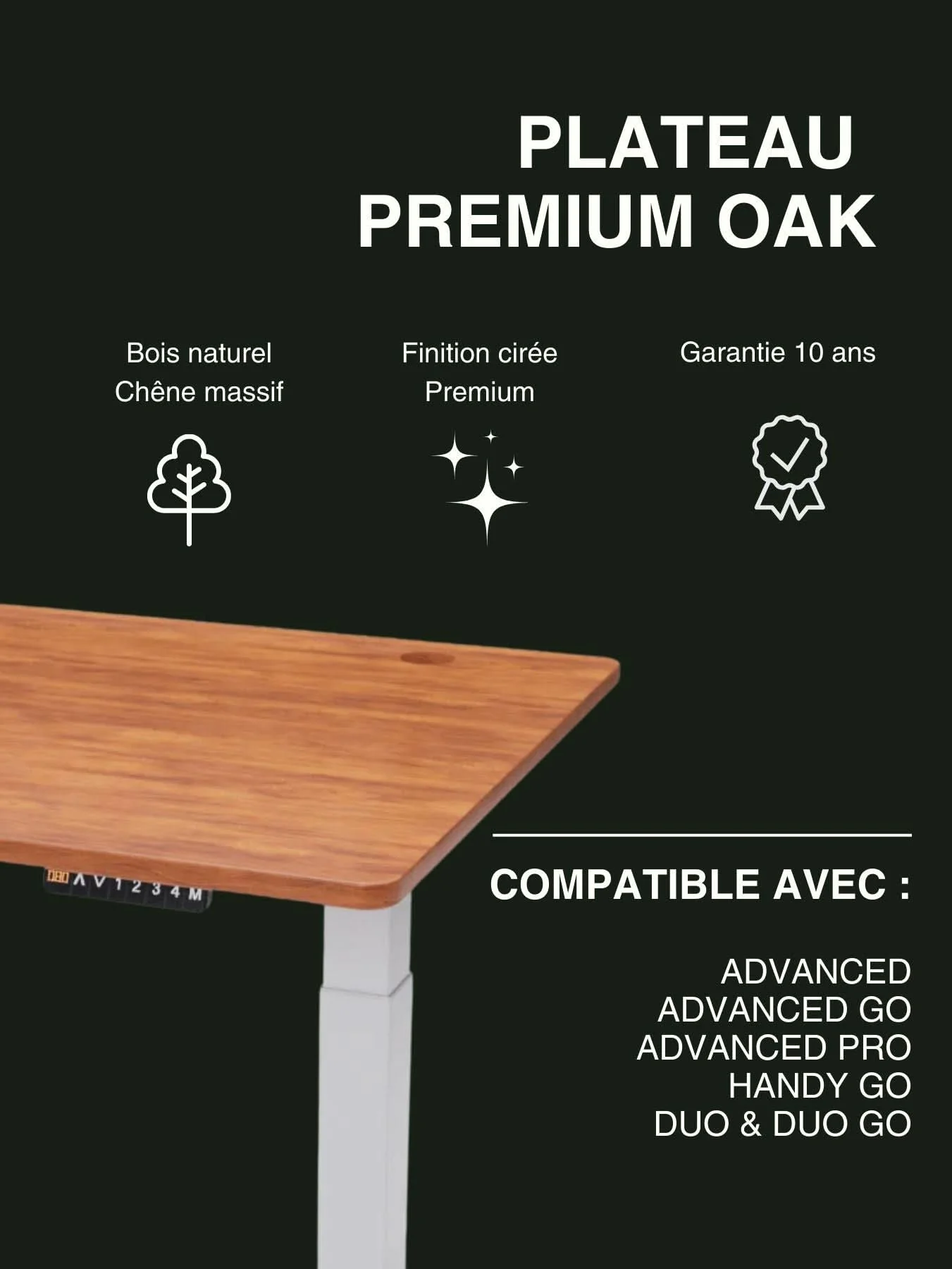Premium Oak | Plateau de Bureau en Chêne Massif - Image 4