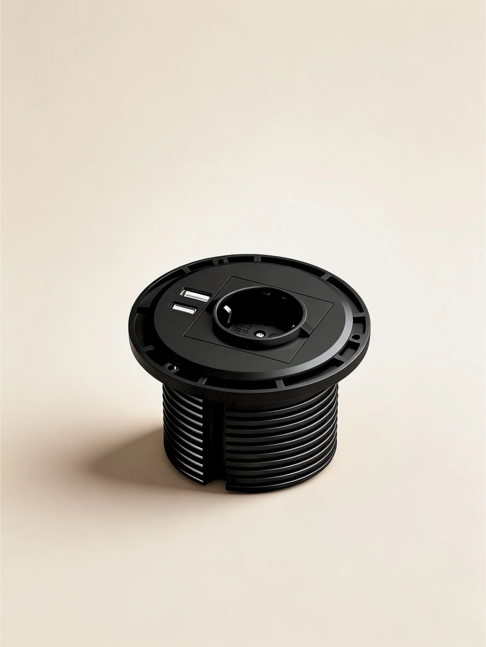 Prise Électrique Encastrable + USB-A + USB-C | Ø80mm - Image 4